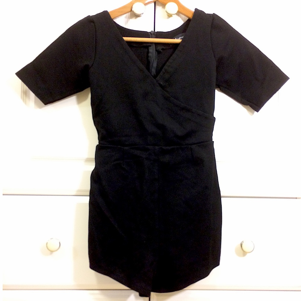 Black form fitted romper